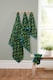 image 2 of Helix Cotton Towels Striped Luxury Soft Quick Dry Absorbent | Green | Hand towel | 1