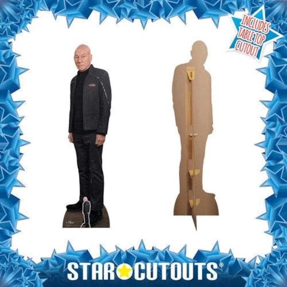 image 1 of Captain Jean Luc Picard Black Outfit Star Trek: Picard Patrick Stewart Lifesize Cardboard Cutout 179cm