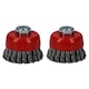image 1 of 2pc Professional 80mm Wire Twist Knot Cup Brush for 4-1/2" M14 Angle Grinders