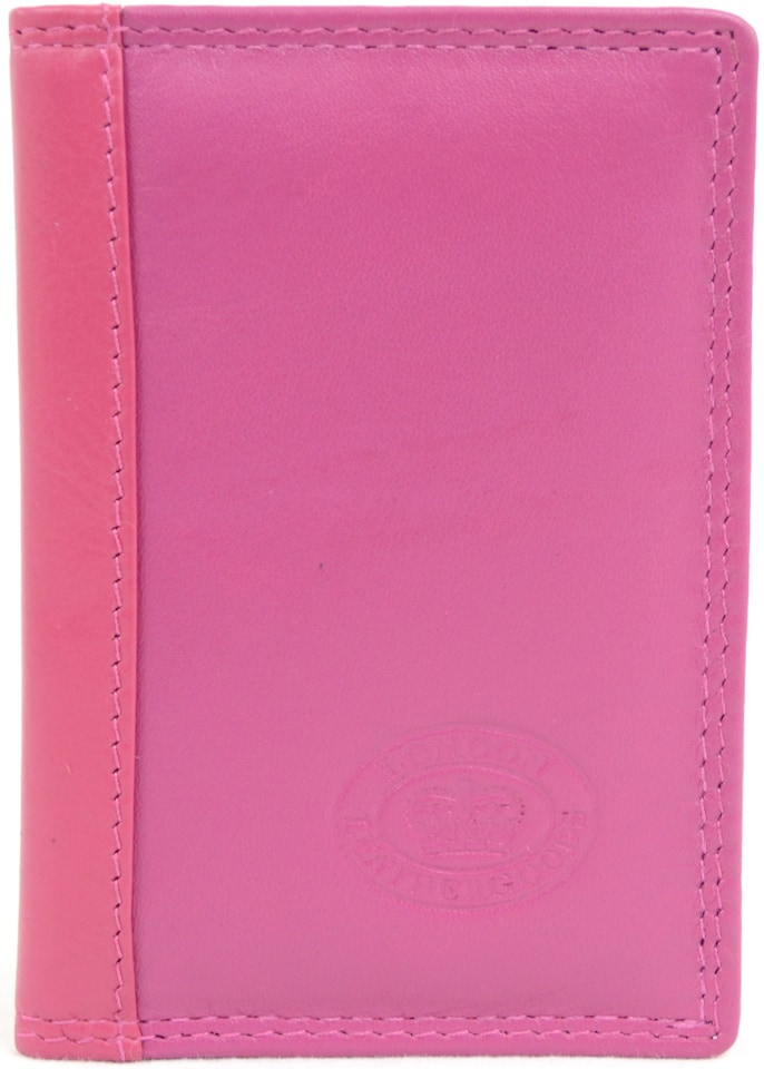 image 1 of London Leathergoods Unisex Soft Leather Credit Card/Travel Card Holder/Wallet | Pink | Blush