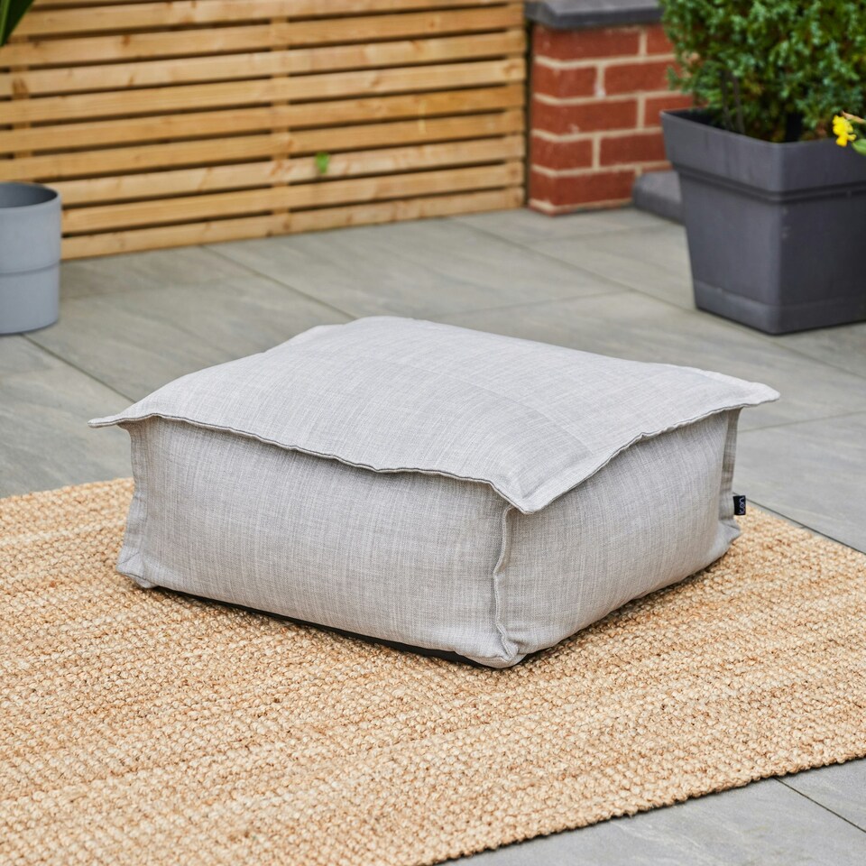 image 1 of icon Dolce Indoor Outdoor Pouffe Footstool Grey Bean Bags Grey