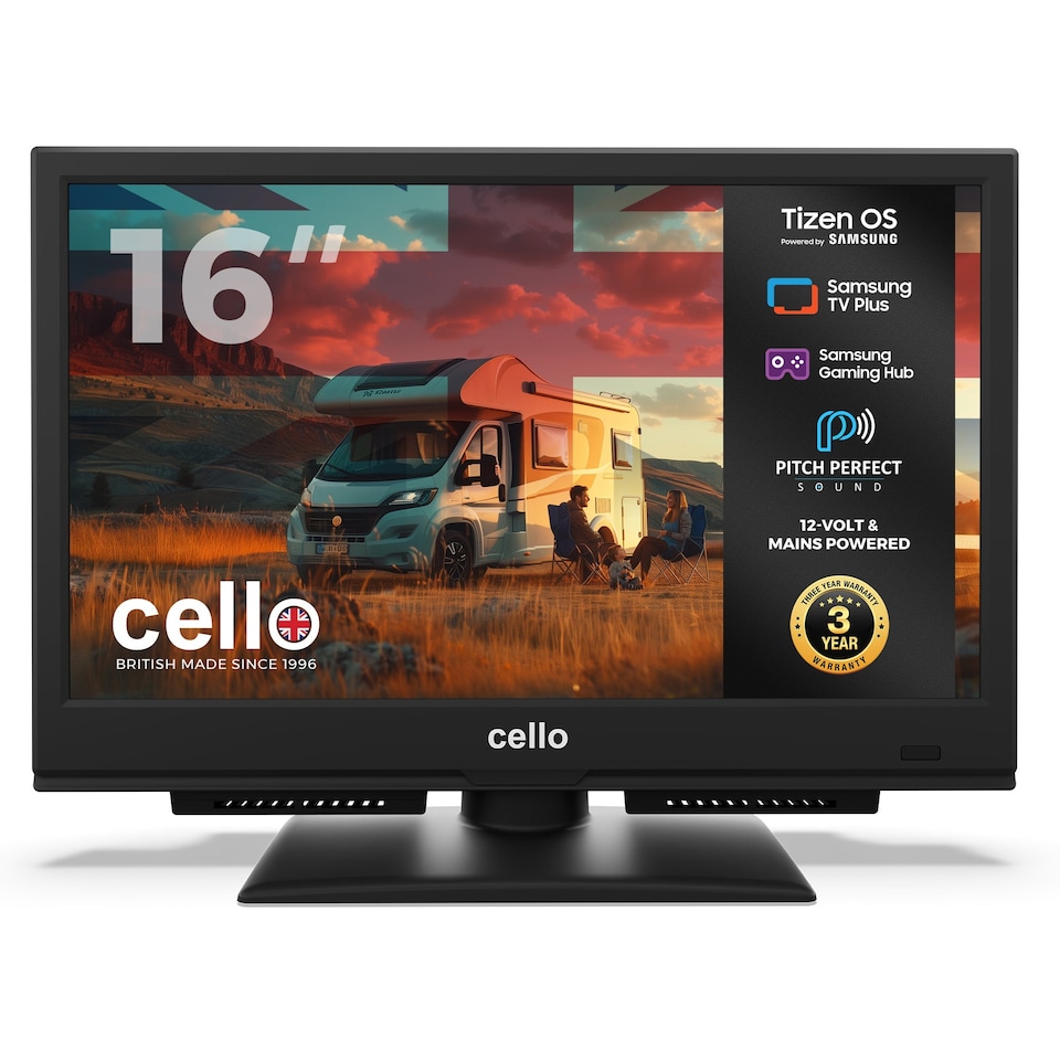 image 1 of Cello CTrav-16TZ 16" Smart Samsung Plus 12-Volt Traveller TV with Pitch Perfect Sound
