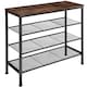 image 1 of Shoe Rack Newport - surface shelf and 3 grid shelves, industrial style | Brown | Industrial wood dark, rustic | 80,50 x 30,50 x 72,50 cm | 1