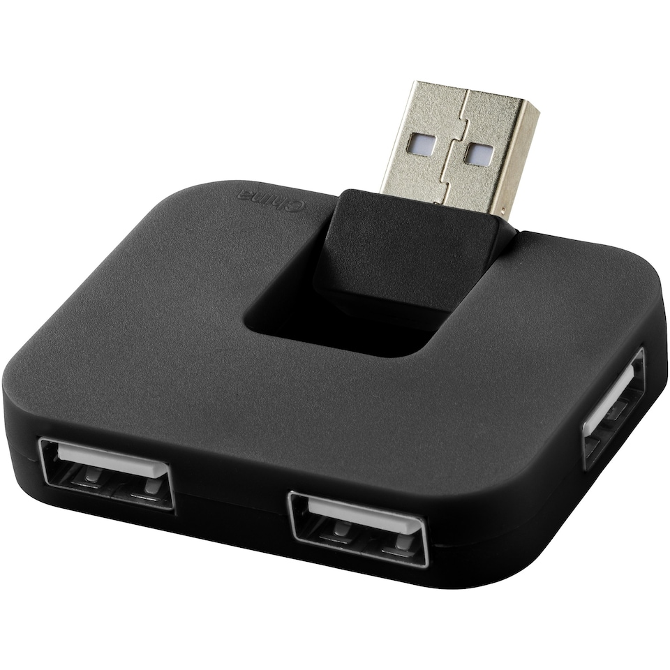Bullet Gaia 4-Port USB Hub - Solid Black - 5.1 x 4.1 x 1 cm