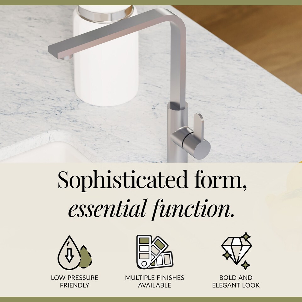 image 1 of Chara Kitchen Mixer Tap for Sink Mono - Brushed Nickel | Silver | Brushed Nickel | 1