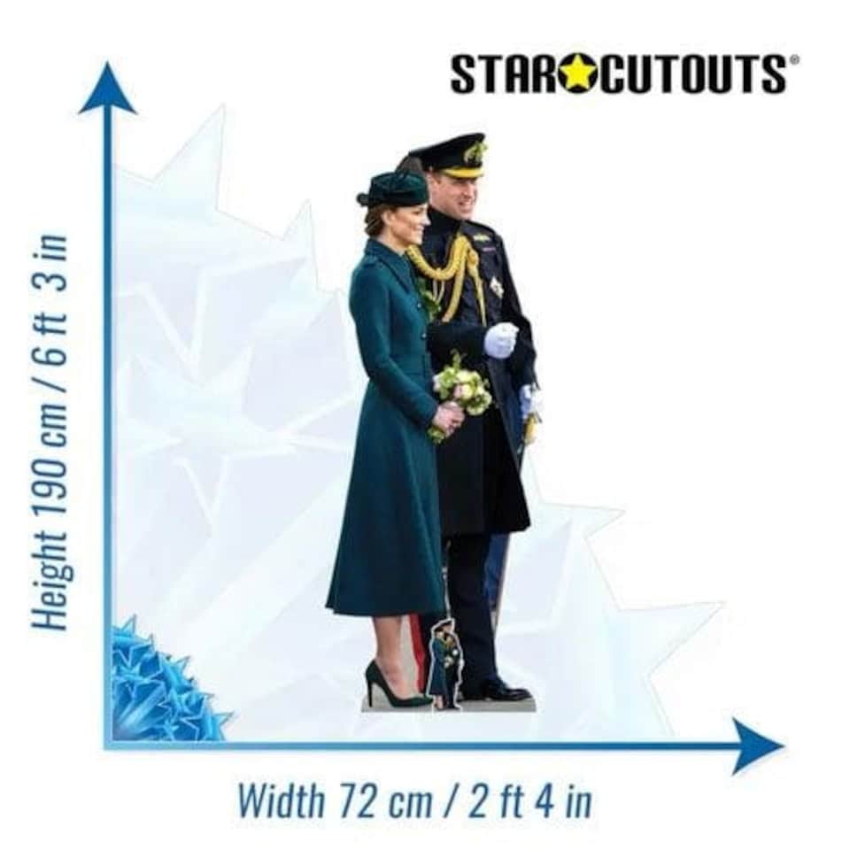 image 1 of Prince William and Kate Middleton Royal Blue Lifesize Cardboard Cutout 190cm