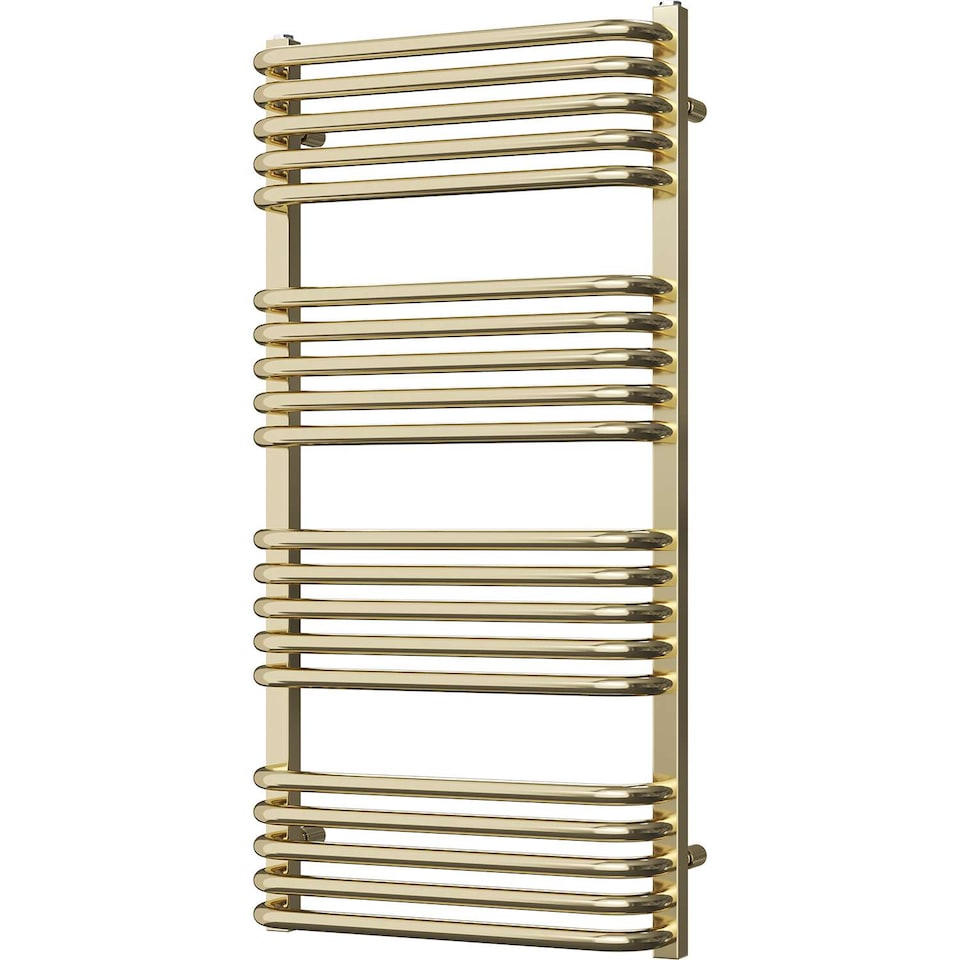 image 1 of Crossmoor Heated Towel Bathroom Radiator - Polished Brass - (H) 1000mm x (W) 500mm