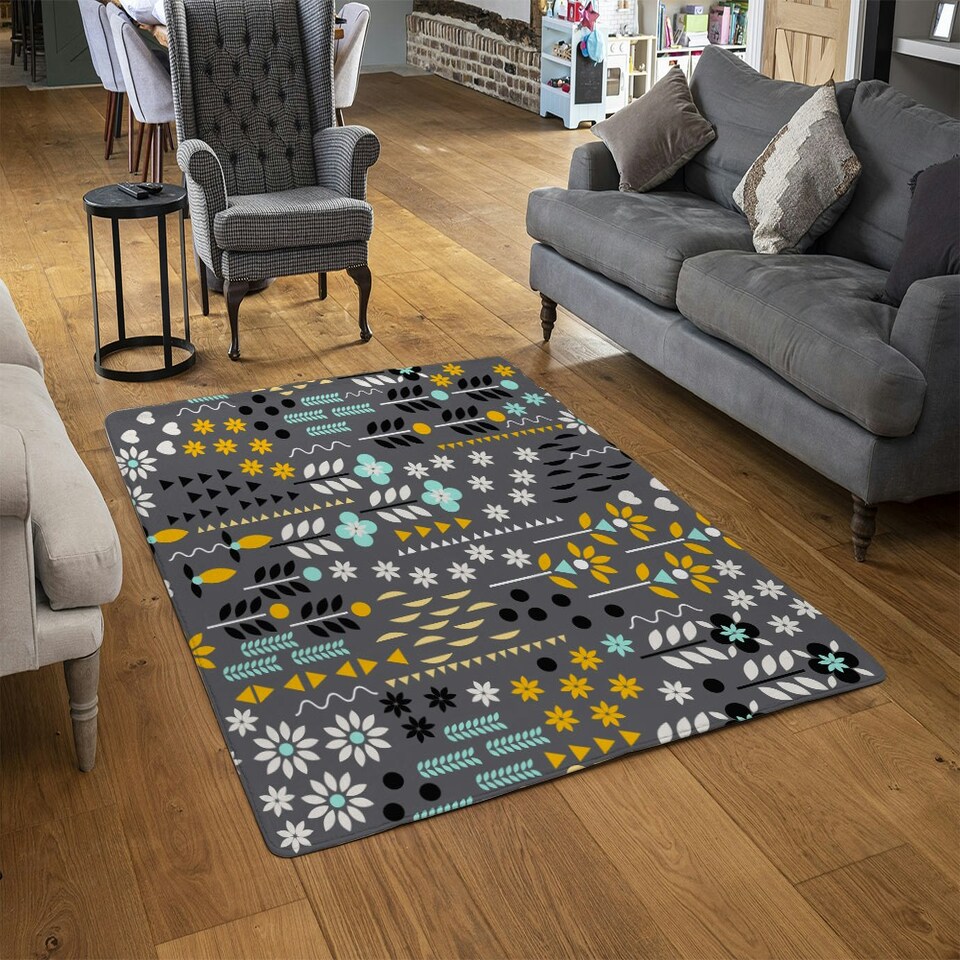 image 1 of Flower Print (Rug) Multi | XL: 160x230cm