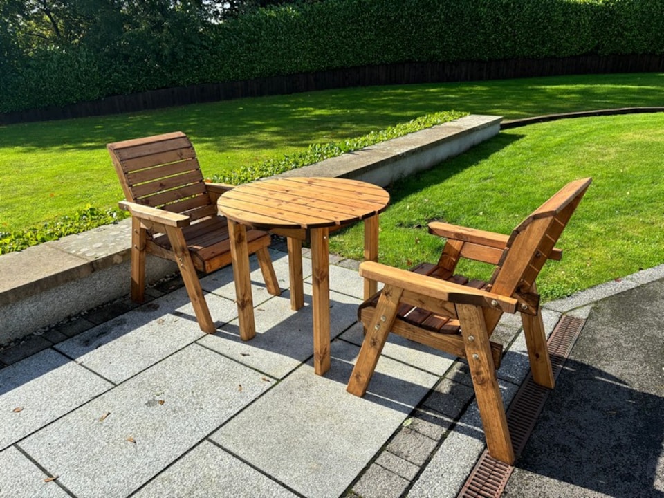 image 1 of Thatcham Two Seater Outdoor Dinner Set - Timber - L100 x W220 x H98 cm - Fully Assembled