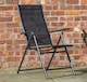 image 1 of Outdoor Garden Patio Multi Position Reclining Folding Chair in Black