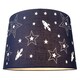 image 4 of Fun Rockets and Stars Childrens-Kids Blue Cotton Bedroom Pendant or Lamp Shade | Blue