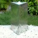 image 1 of Primrose Stainless Steel Triangular Pillar Water Feature with Lights 53cm
