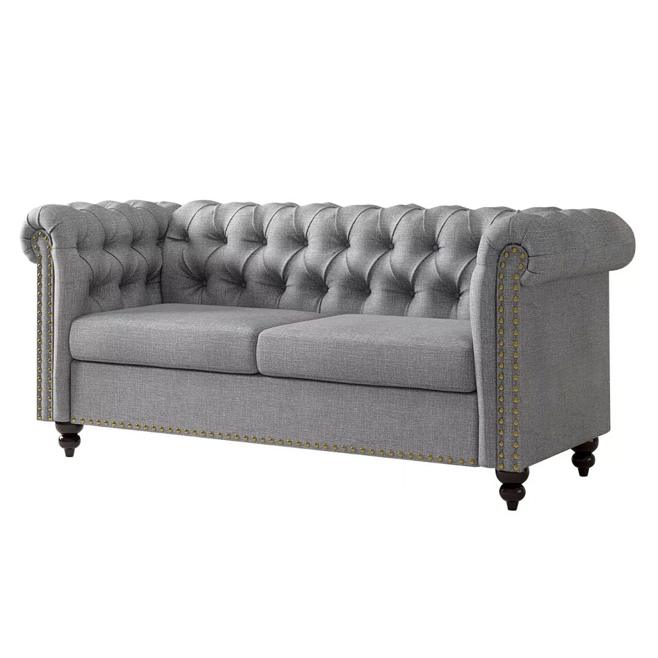 image 1 of Chesterfield Fabric Button back Sofa Settee - Victoria
