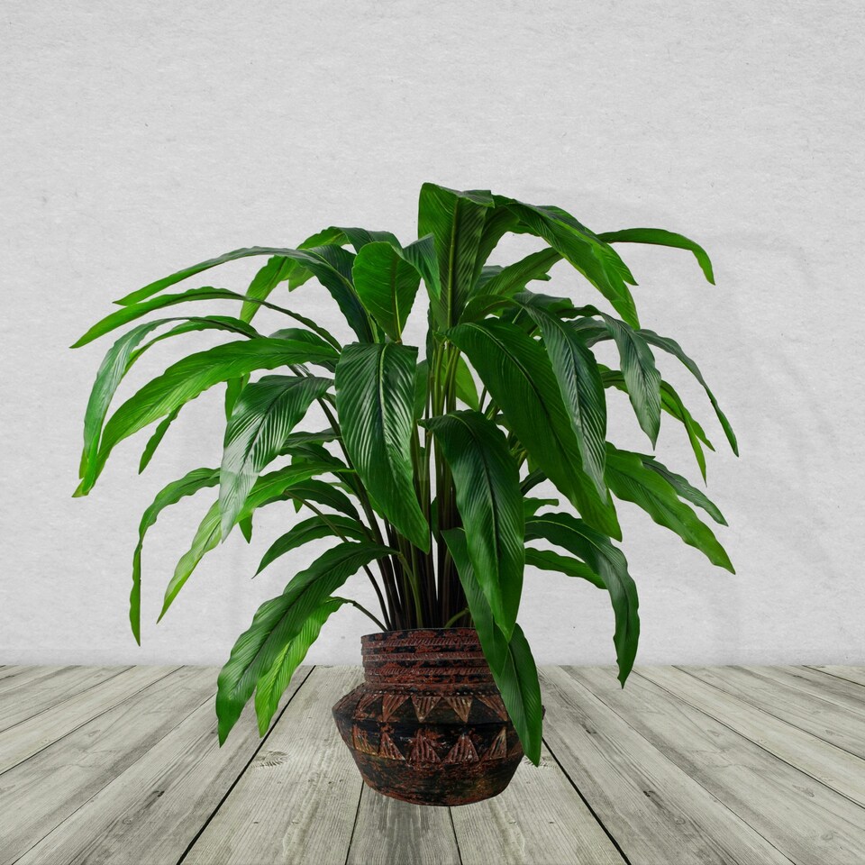 image 1 of 22cm x 34cm Aztec Inca Large Planter Brown