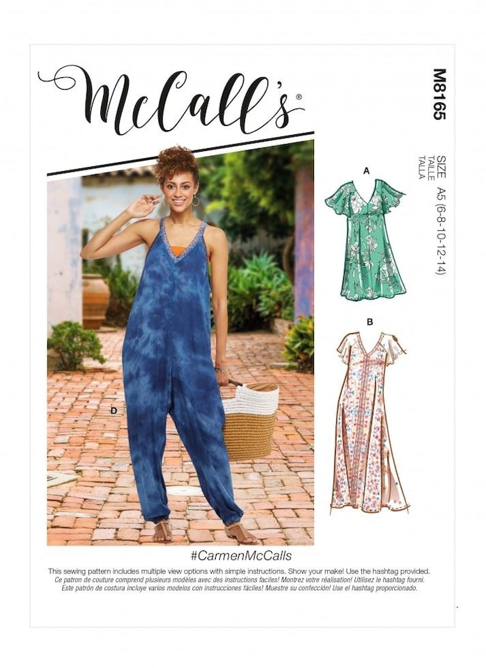 image 1 of McCall's 8165 Paper Sewing Pattern – Women’s Dresses & Jumpsuits, Size A5 (6–8–10–12–14), Easy