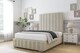 image 2 of Sloomy Langston Cream Plush Deep-Sided Bed Frame With 50" Upholstered Headboard 5' King