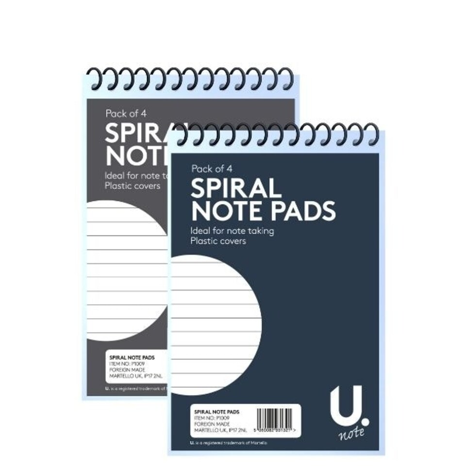 image 1 of Pack of 4 6"x4" 34 Sheets Spiral Note Pads
