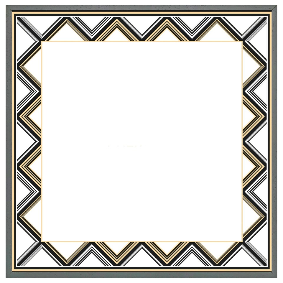 image 1 of Art deco patterned border (Picture Frame) Brown | Oak | M