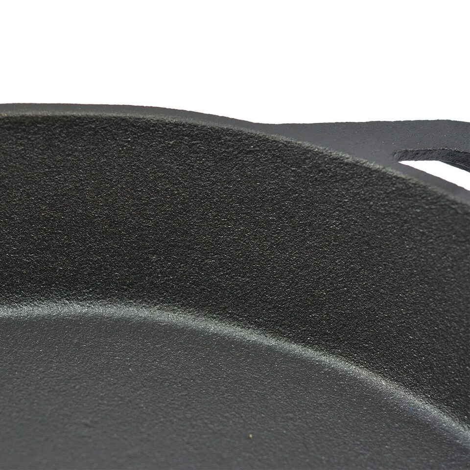 image 1 of Toque Frying Pan Non Stick Cast Iron 30cm Steak Skillet Round BBQ Grill Camping