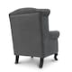 image 4 of Faux Leather Suede Grey Britannia Wing Back Chair with Union Jack Flag