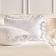 image 1 of OHS 2 x Frill Edge Decor Pillowcases Microfibre Pillow Covers | White | Standard