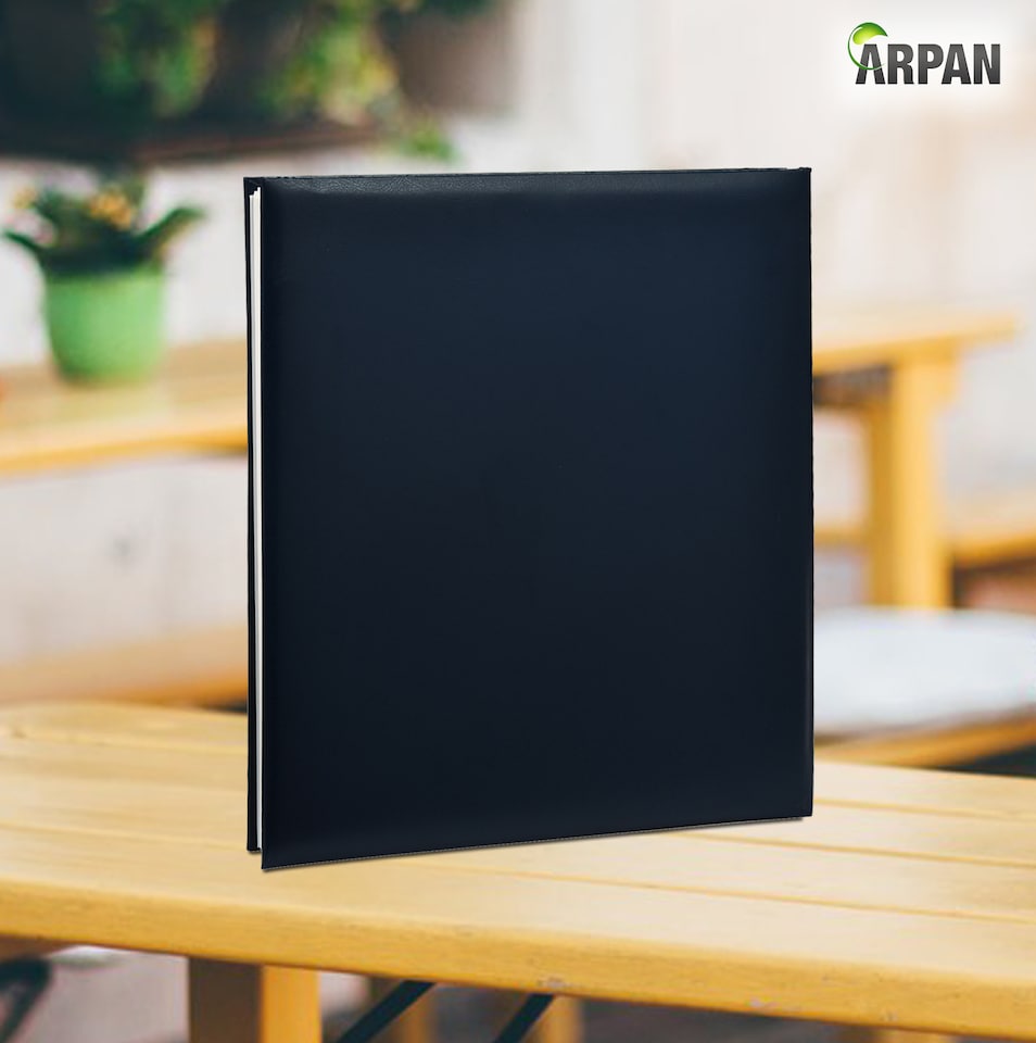 image 1 of ARPAN Extra-Large Self Adhesive Photo Album – 24 Sheets / 48 Sides – Leather Look Padded Cover Post Bound Scrapbook Memory Album for Photos, Keepsakes & Special Occasions