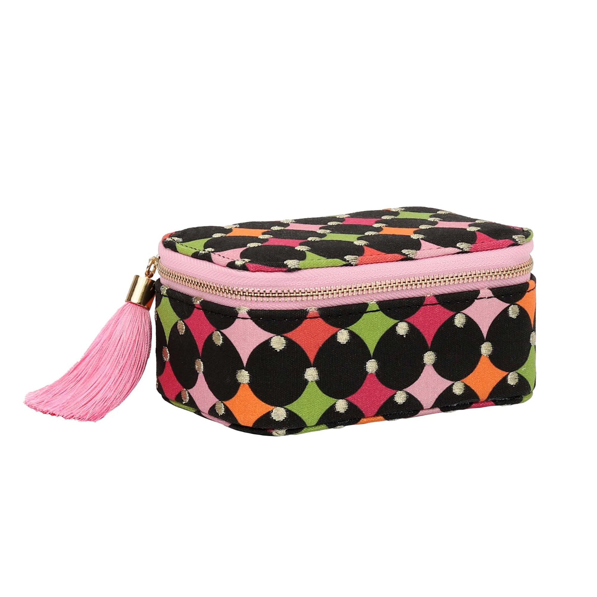 Tache Geometric Fabric Jewellery Box - Multicoloured