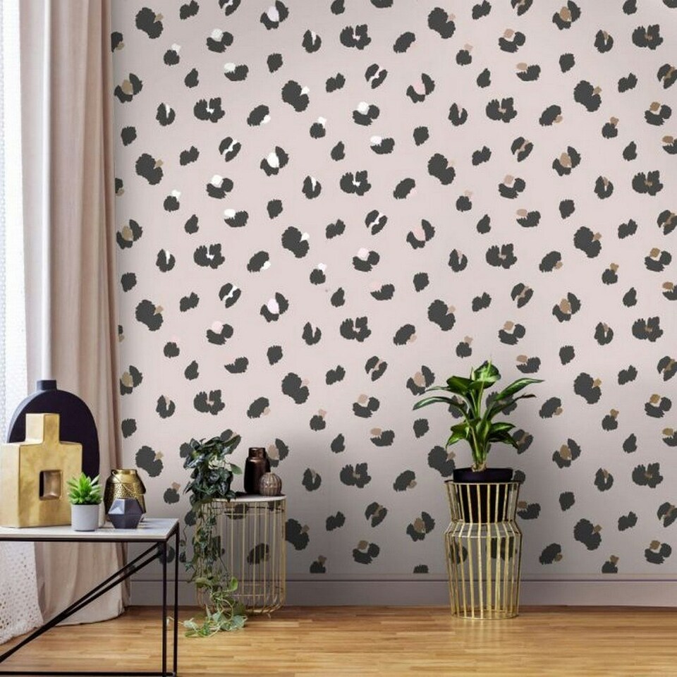 image 1 of Holden Décor Leopard Print Wallpaper - Pink - 32.8ft x 21in Pink