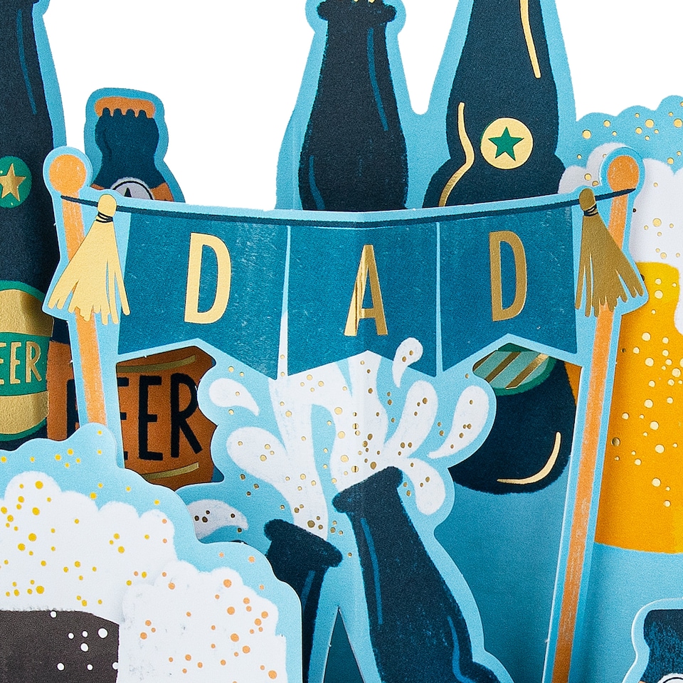 image 1 of Hallmark Father's Day Card For Dad - 3D Pop-Up Beer Design