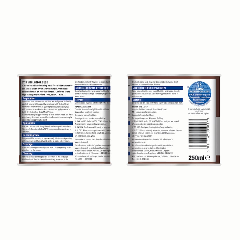image 1 of Rustins Quick Dry Small Job Gloss Paint Chocolate 250ml