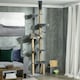 image 6 of PawHut Floor To Ceiling Cat Tree 6-Tier with Scratch Post Bed Hammock Grey