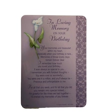 Memorial Graveside Card In Loving Memory On Your Birthday
