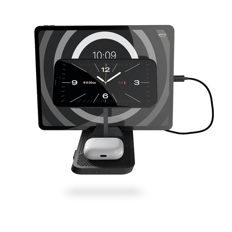image 1 of Zens 3-in-1 Modular Wireless Charging Station (incl. Wall Charger) - black