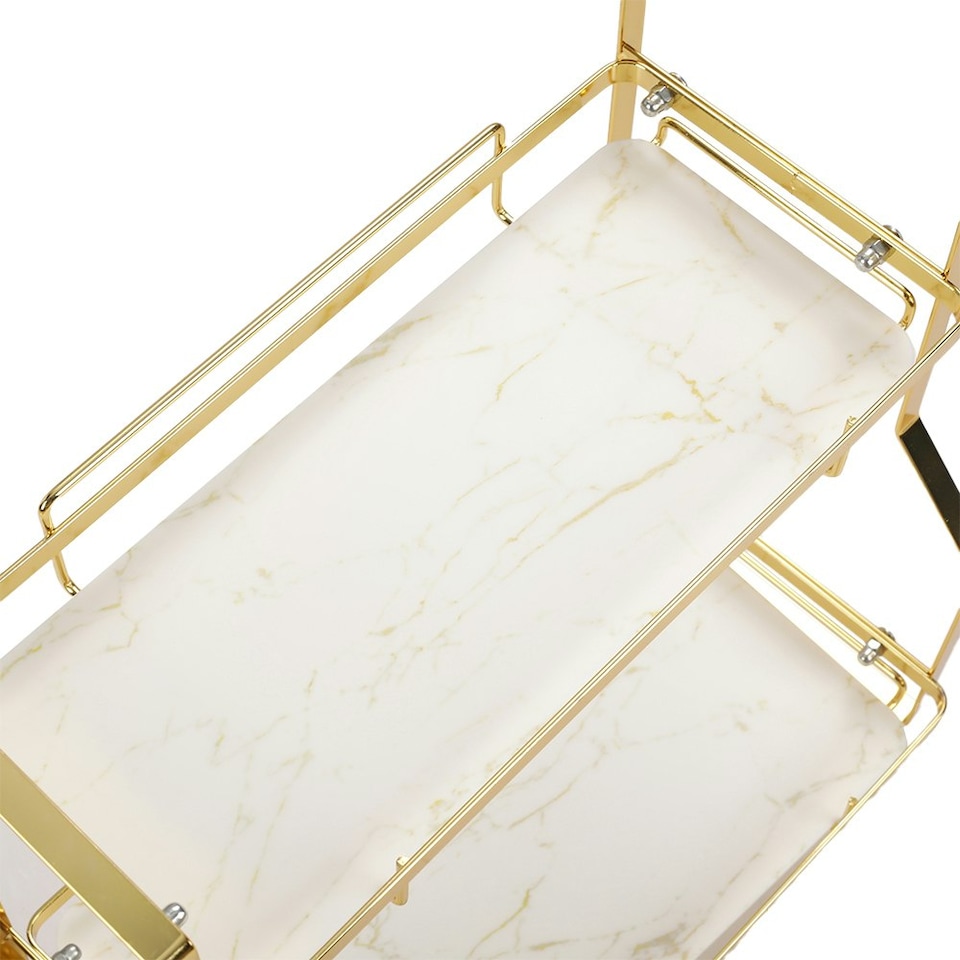 image 1 of Living and Home 2-Tier Kitchen Bathroom Storage Rack - Gold