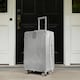 image 2 of OHS Metallic Effect Suitcase Set of 3 Hard Shell ABS Luggage | Silver