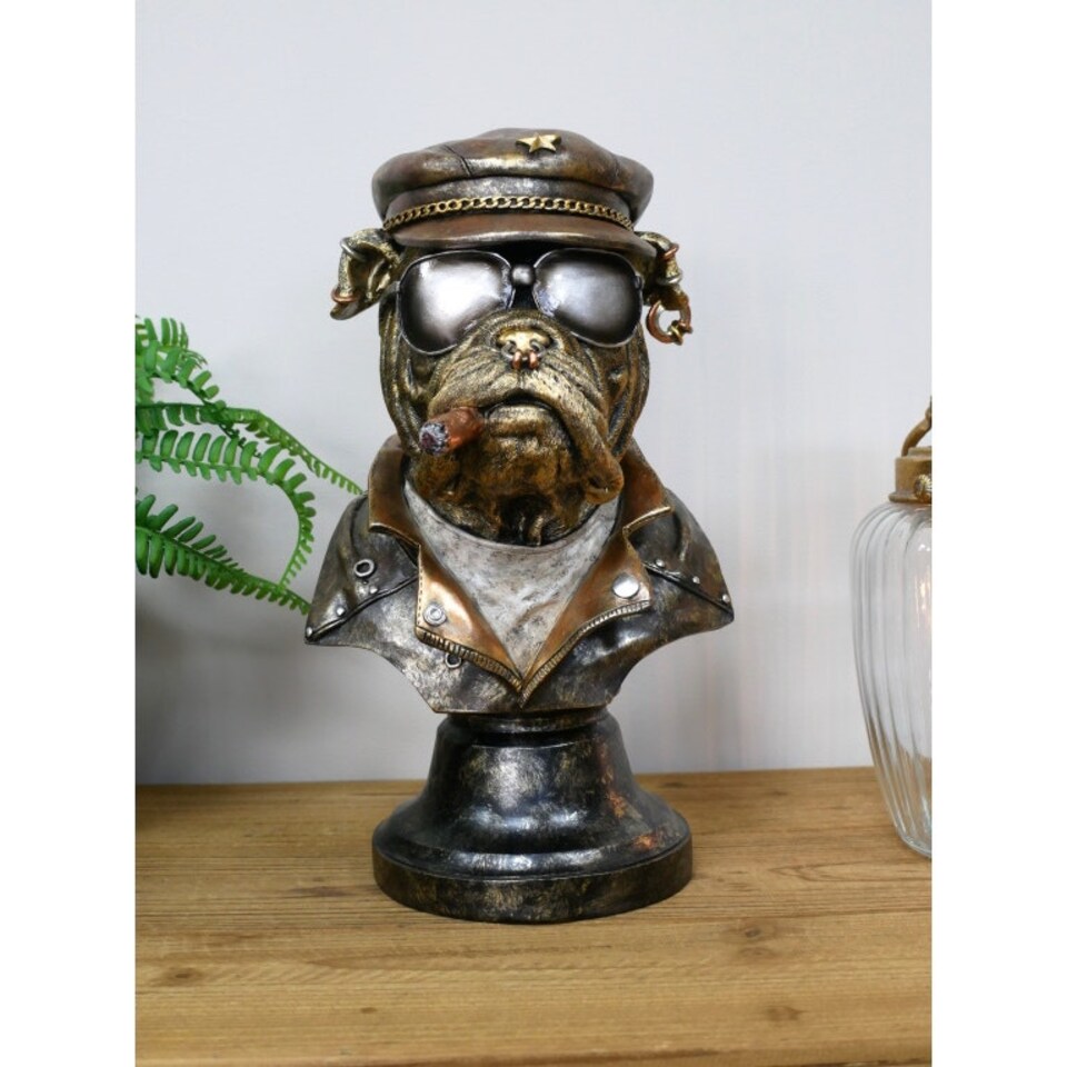 image 1 of Gifts Direct 2 U Smoking Bulldog Bust Ornament