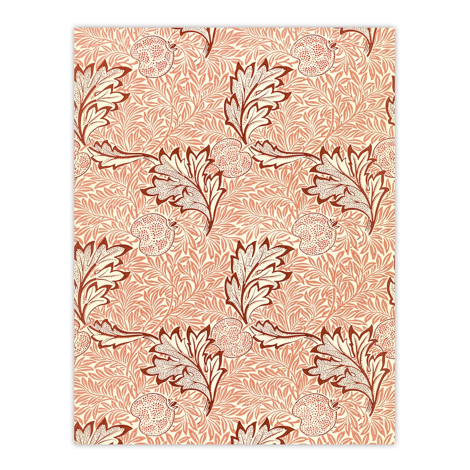 image 1 of Apple and Leaves Pattern Vintage Wall Art Print William Morris 18x24"