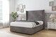 image 2 of Sloomy Devonshire Slate Naples Divan Bed With Mattress No Drawers With 54" Wingback Headboard 3' Single | Grey | Slate | Single | 1