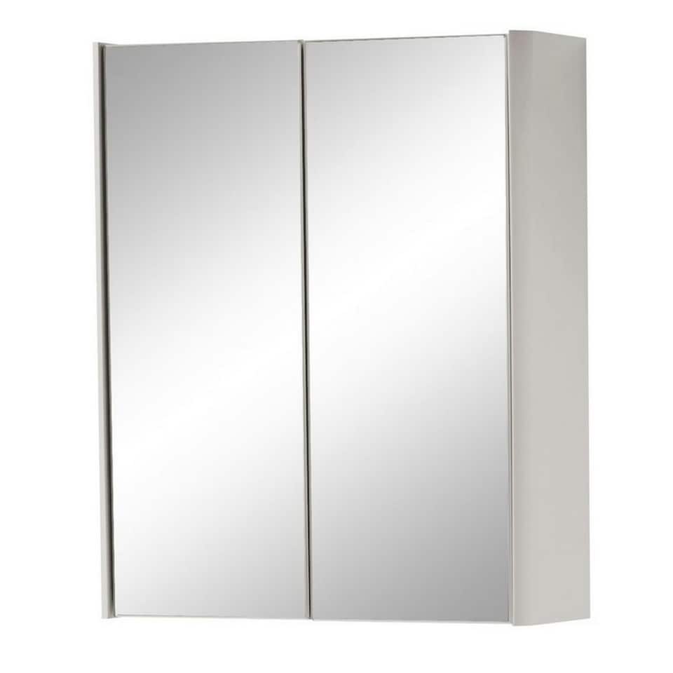 image 1 of 2-Door Mirror Bathroom Cabinet 600mm H x 500mm W - Cashmere - (Arch) | Grey | Grey | 1