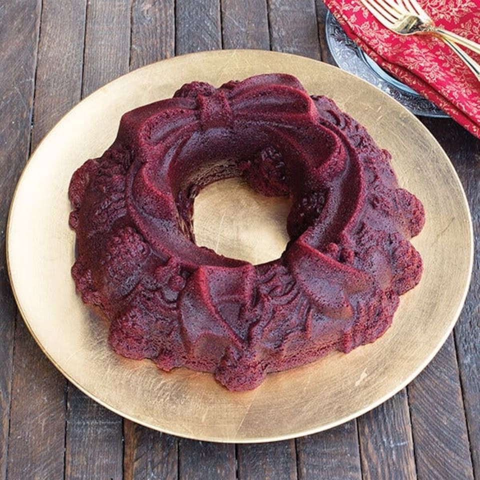 image 1 of Nordic Ware Silver Holiday Wreath Bundt Pan