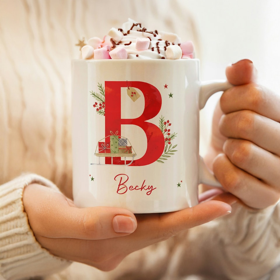 image 1 of Personalised Christmas Initial Mug