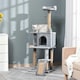image 7 of PawHut Cat Tree 142cm Activity Center with Jute Scratching Post Condo, Grey