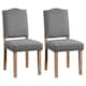 image 1 of Yaheetech Set of 2 Upholstered Kitchen Chairs Dining Room Chairs | Grey | Dark Grey