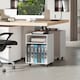 image 7 of HOMCOM 2-Tier Printer Stand with Storage and Wheels, White | White | White | 40W x 35D x 55.5H cm
