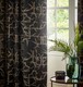 image 5 of Paoletti Bamboo Fully Lined Jacquard Eyelet Curtain Pair, 229cm width x 229cm drop | Black | Black | 1