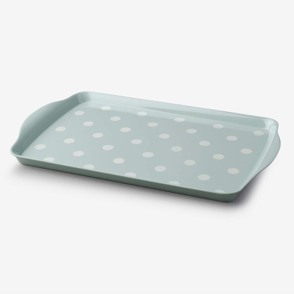 image 1 of Melamine Dotty Tray, Medium | Grey | French Grey