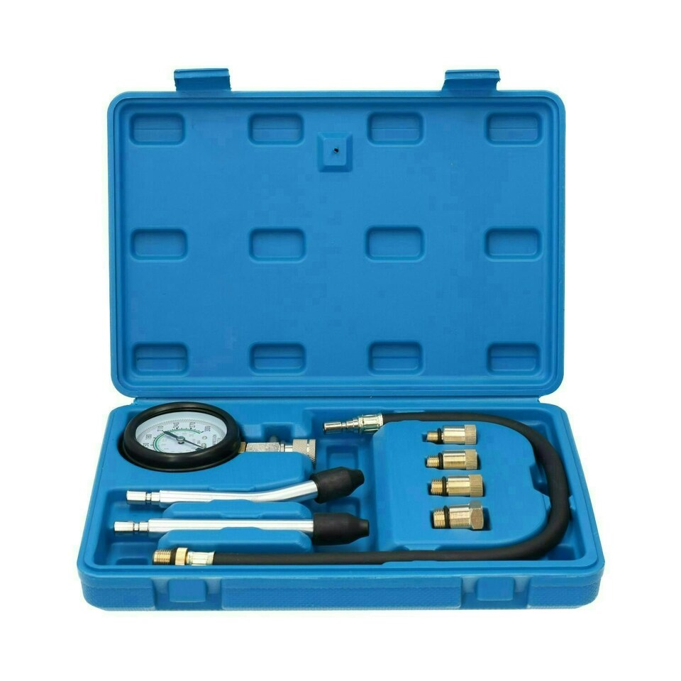 image 1 of Petrol Engine Cylinder Compression Tester Kit M10 - M18 Adaptors Valve Timing