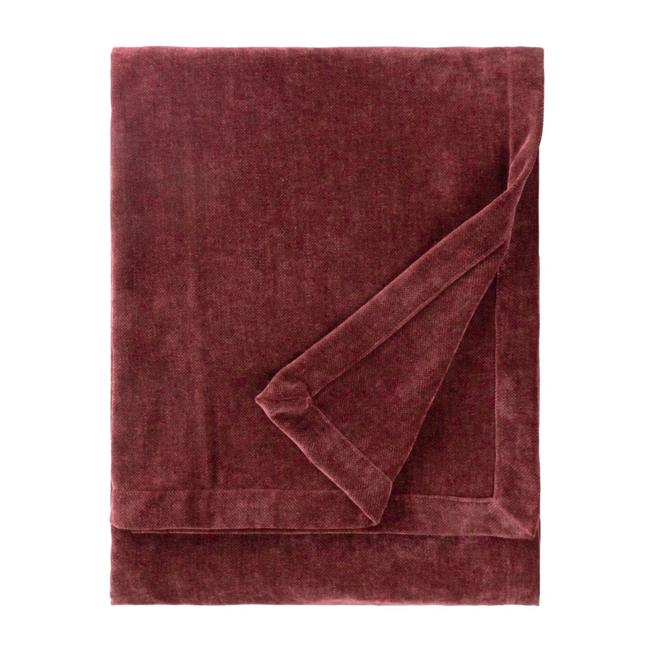 image 1 of Yard Heavy Chenille Velvet Throw, Beetroot, 130 x 180cm