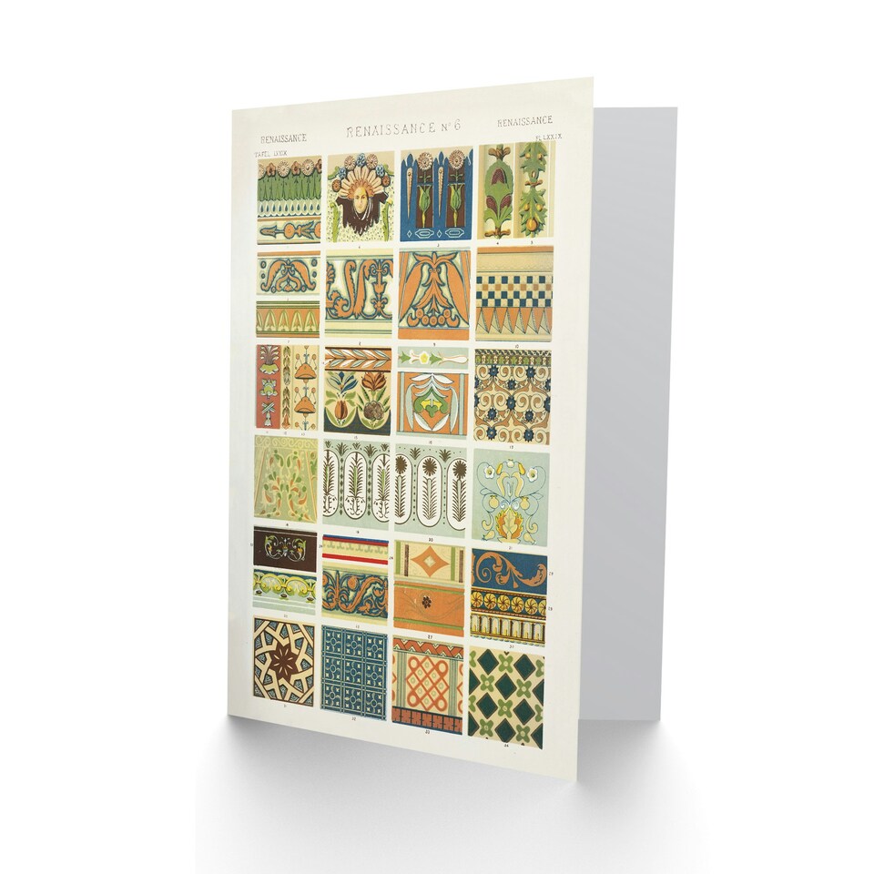 image 1 of Albert Racine Art Card Vintage Renaissance Patterns