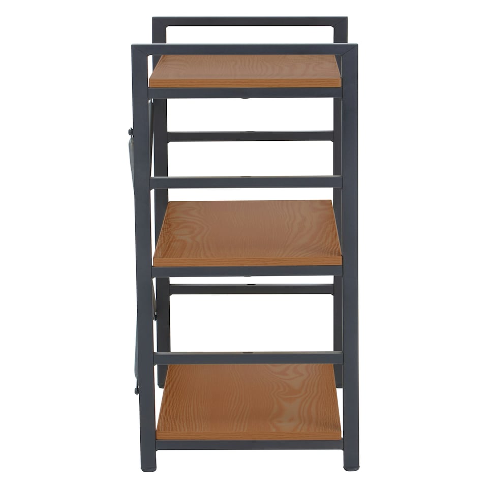 image 1 of Laxton 3 Tier Red Pomelo Shelf Unit Brown